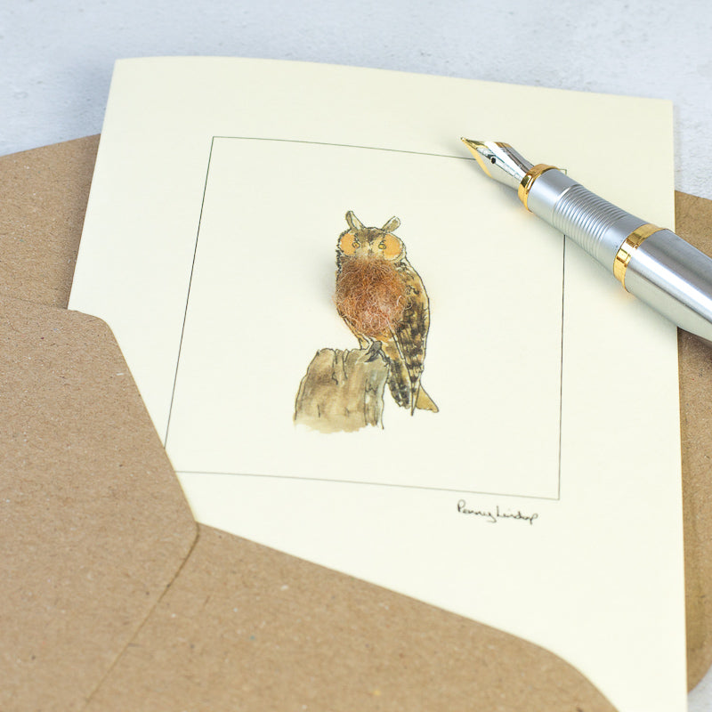 Long-eared Owl greetings card