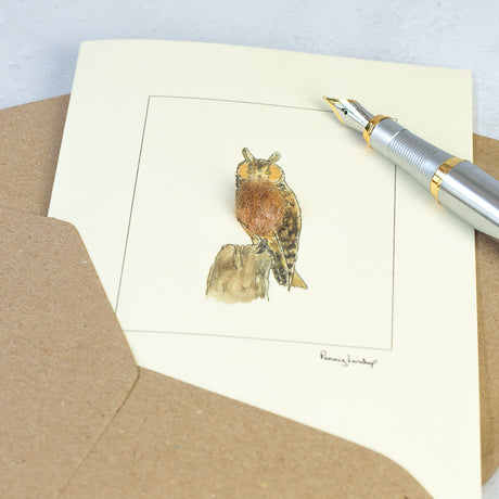 Long-eared Owl greetings card