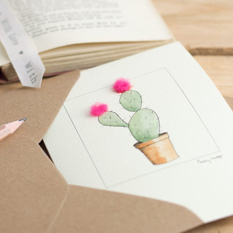 Bunny Ear Cactus greetings card