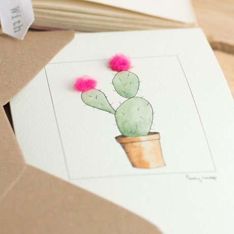 Bunny Ear Cactus greetings card