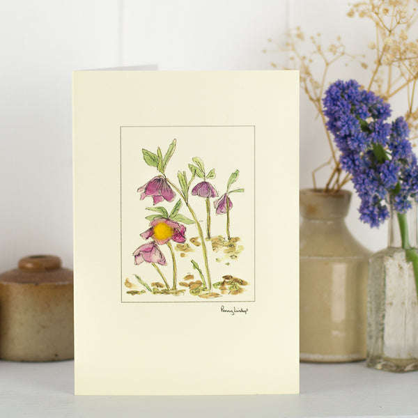 Hellebores greetings card