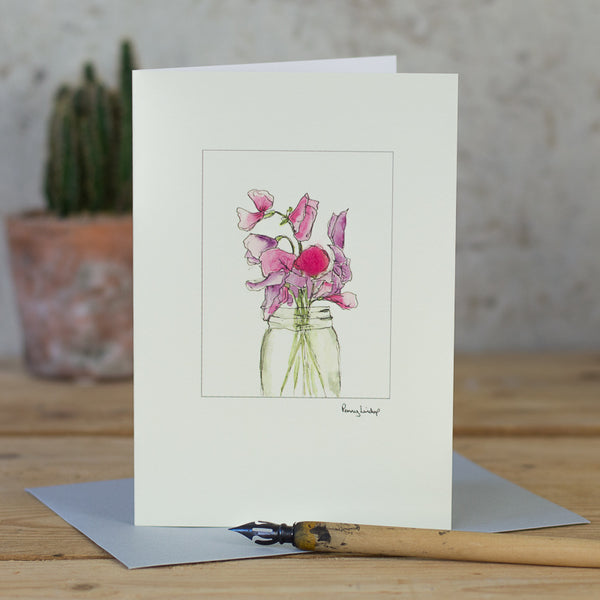 Sweet Peas greetings card