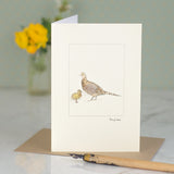 Pheasant Card - female and chick