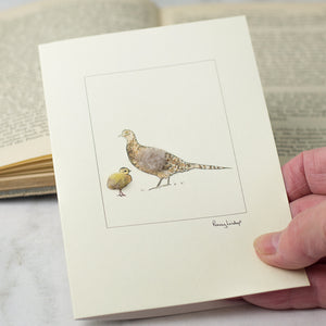 Pheasant Card - female and chick