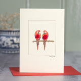 Parrots greeting card
