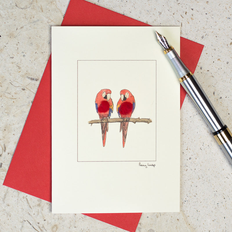 Parrots greeting card