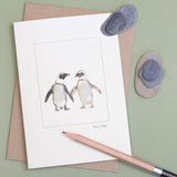 Jackass Penguins greetings card