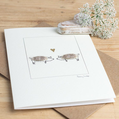Pigs in Love greetings card