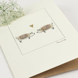 Pigs in Love greetings card