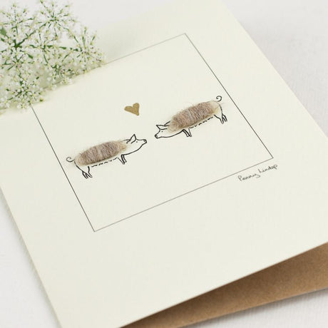 Pigs in Love greetings card