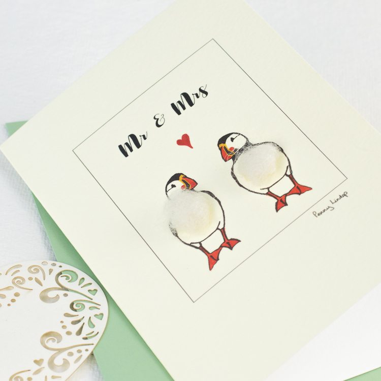 Puffin Mr & Mrs card