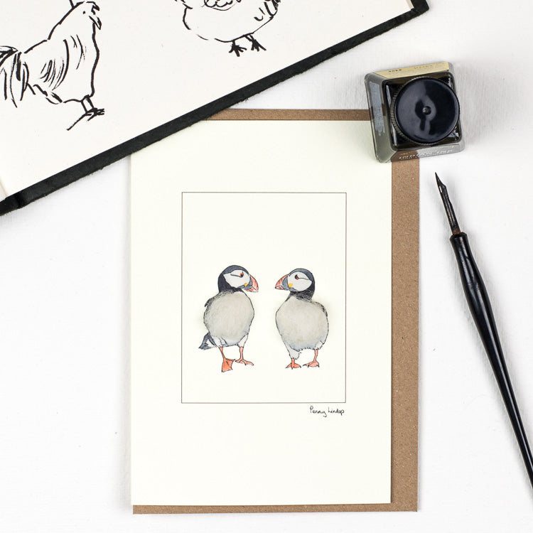Two Puffins card