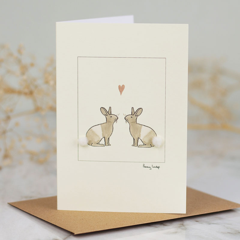 Heart Cards Rabbit Rabbits in Love greetings card – Papersheep