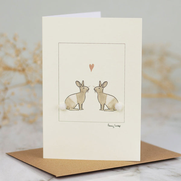 Rabbits in Love greetings card