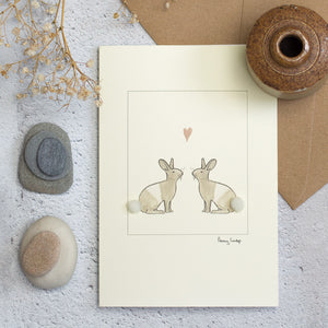 Rabbits in Love greetings card