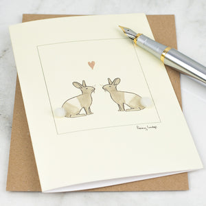 Rabbits in Love greetings card