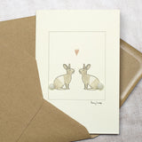 Rabbits in Love greetings card