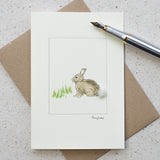 Rabbit in the grass card