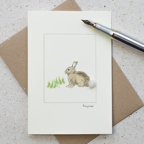 Rabbit in the grass card