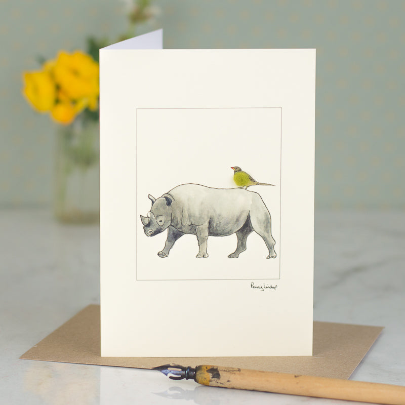 Rhinoceros greetings card