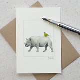 Rhinoceros greetings card