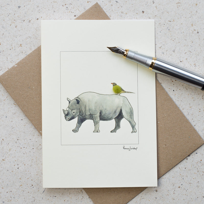 Rhinoceros greetings card