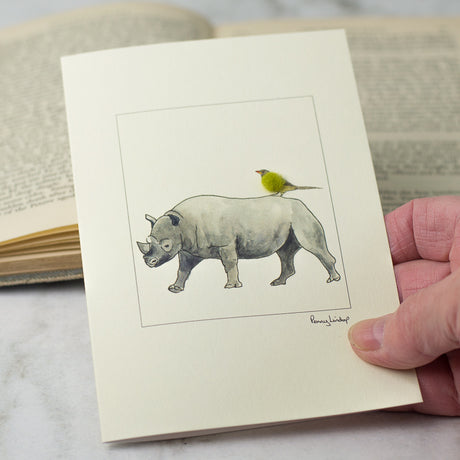 Rhinoceros greetings card