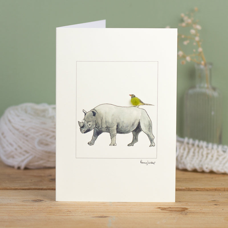 Rhinoceros greetings card