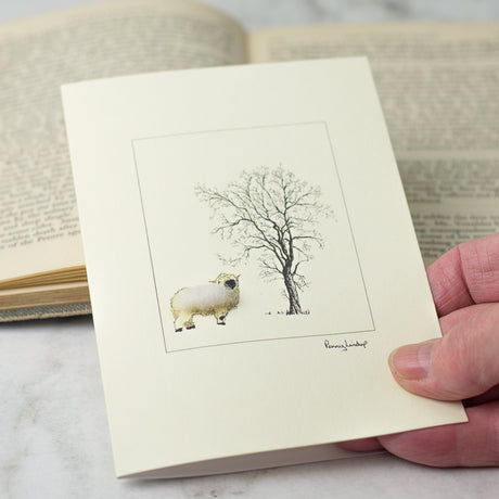 Sheep greetings card - Valais Blacknose sheep