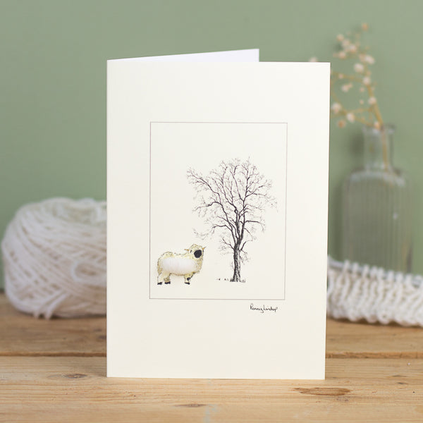 Sheep greetings card - Valais Blacknose sheep