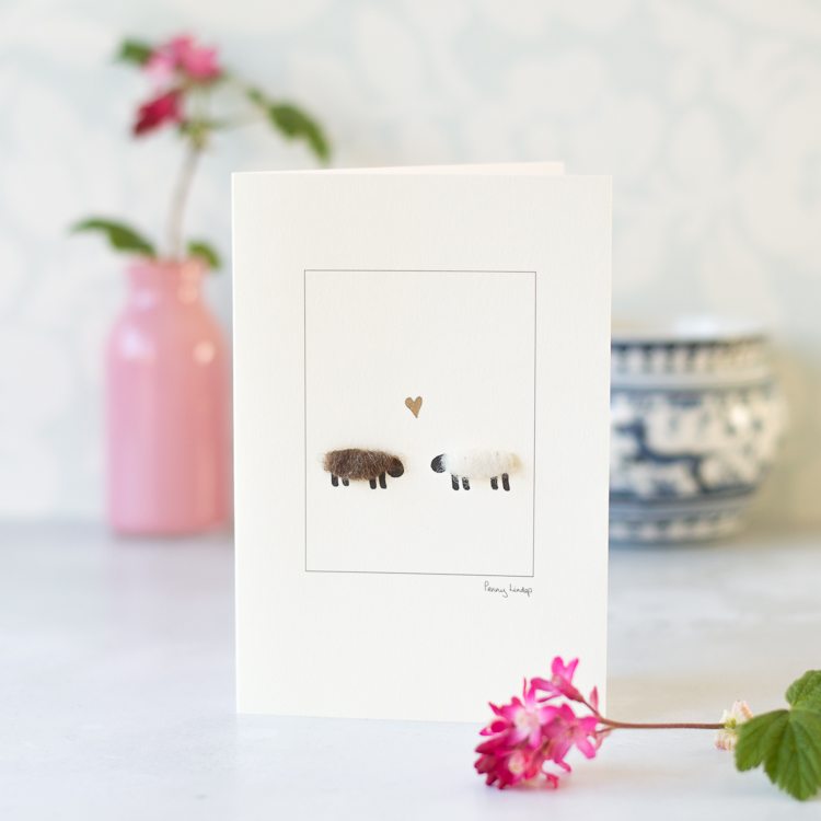 Sheep in Love greetings card