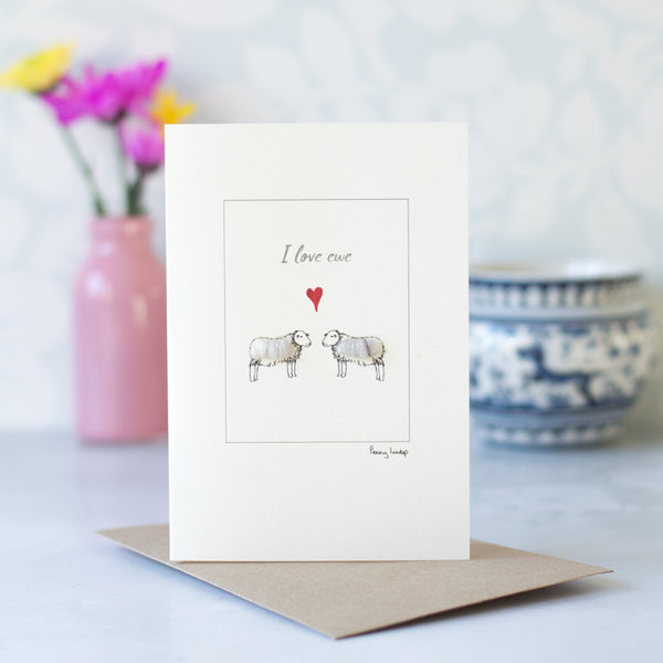 I love ewe sheep greetings card