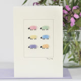 Pastel Sheep greetings card