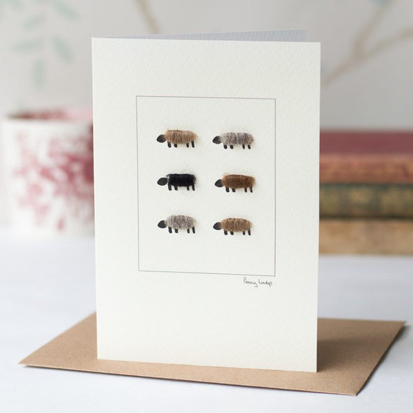 Natural sheep greetings card
