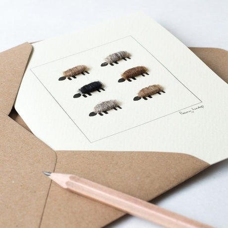 Natural sheep greetings card
