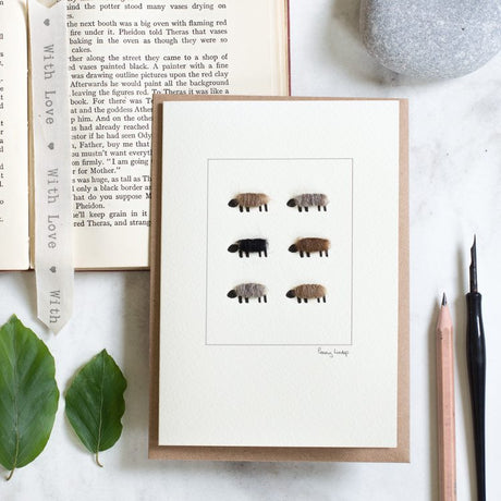 Natural sheep greetings card