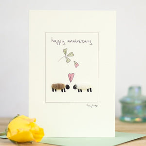 Sheep Anniversary greetings card