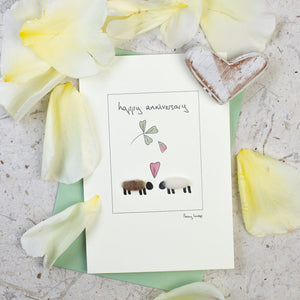 Sheep Anniversary greetings card
