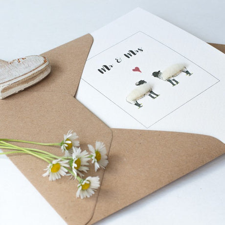 Norfolk Horn Sheep Mr & Mrs card