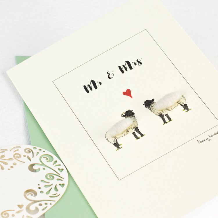 Norfolk Horn Sheep Mr & Mrs card