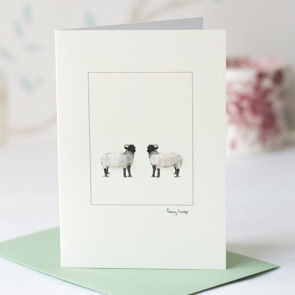 Norfolk Horn Sheep greetings card