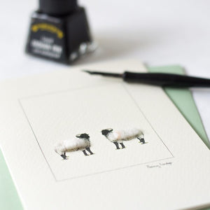 Norfolk Horn Sheep greetings card