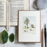 Sheep & Willow Tree greetings card