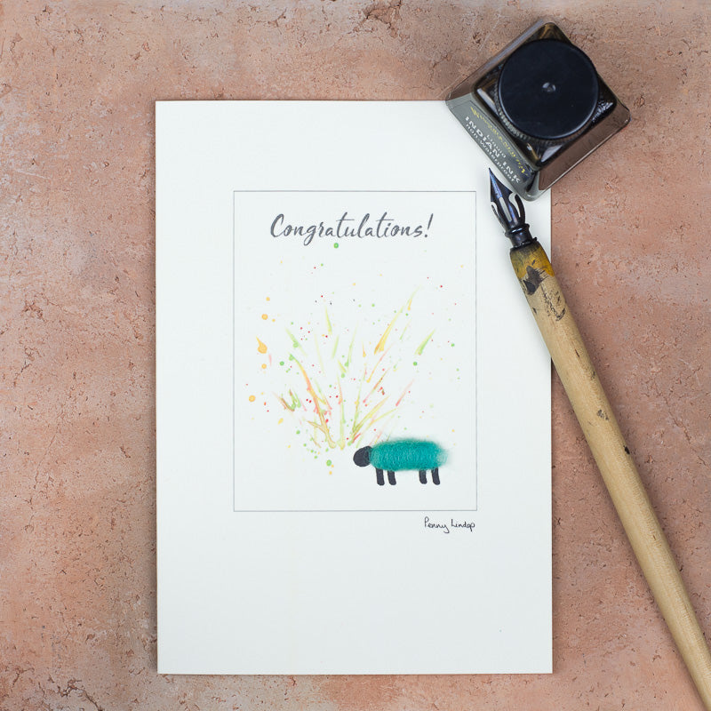 Sheep Congratulations greetings card