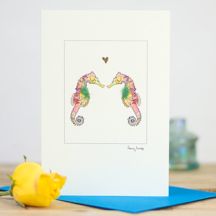 Seahorses in Love greetings card
