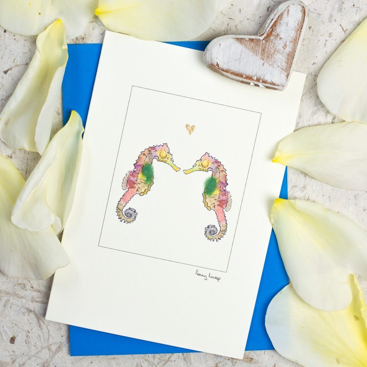 Seahorses in Love greetings card