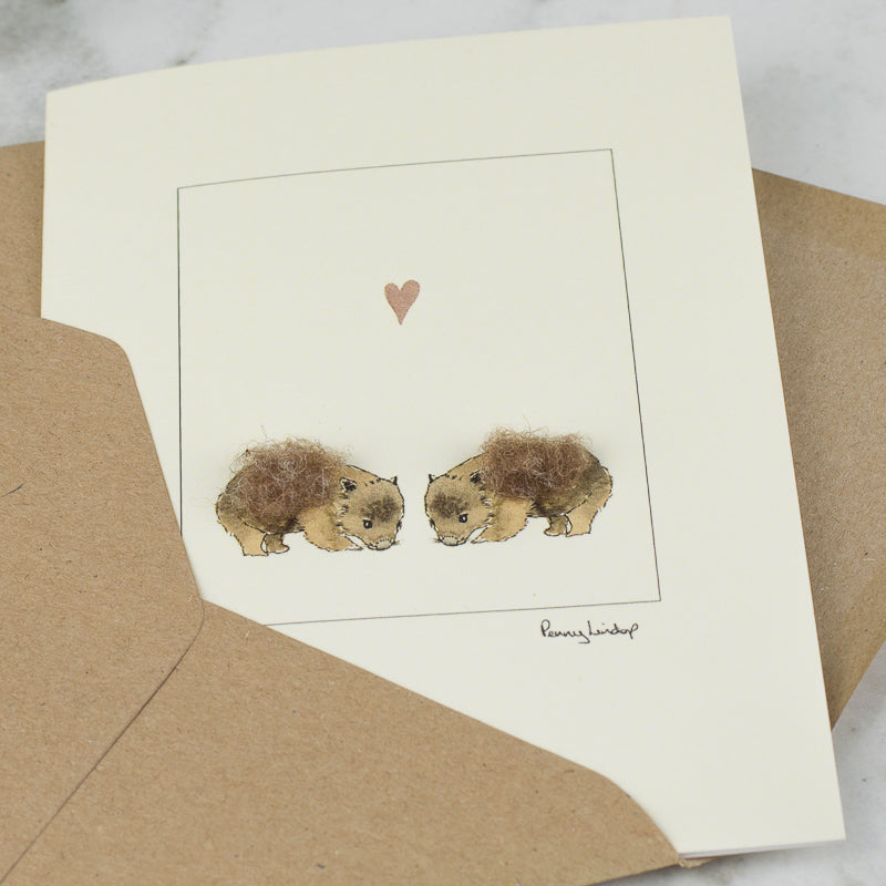 Wombats in love Card