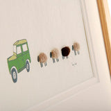 Land Rover and Sheep bespoke Print - Medium