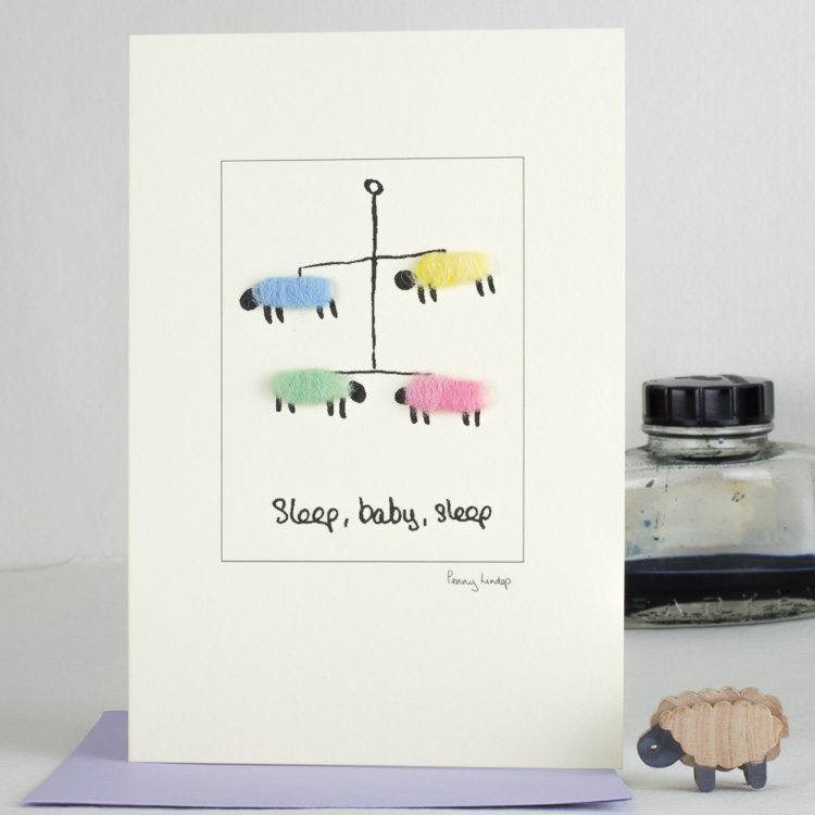 New Baby Mobile greetings card