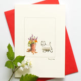 Westie & Flowers Card